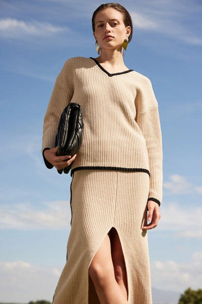 ARCAA - ALFIE SWEATER - SAND & BLACK