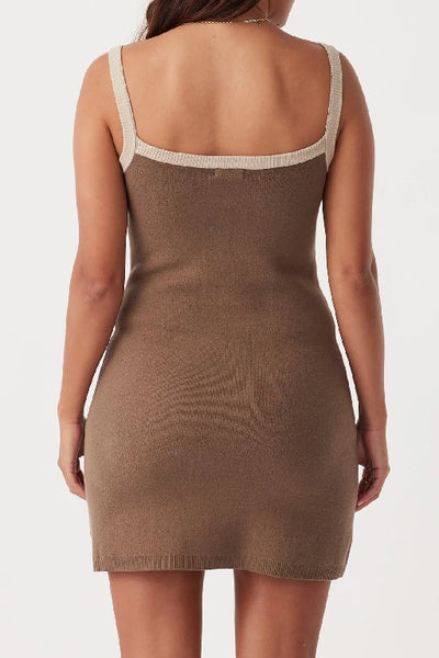 ARCAA MOVEMENT - DUKE MINI DRESS - CACAO & TAUPE