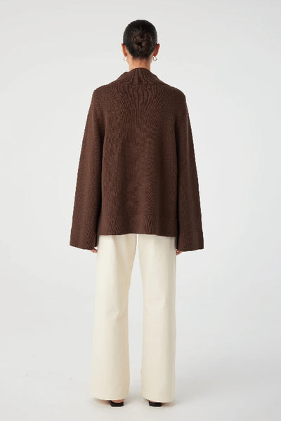 ARCAA MOVEMENT - IDA FUNNEL NECK SWEATER - ESPRESSO - PERTH STOCKIST - AUSTRALIAN STOCKIST - WA STOCKIST - AUSTRALIA STOCKIST - AUS STOCKIST - PERTH BOUTIQUE - WA BOUTIQUE - AUS BOUTIQUE - AUSTRALIA BOUTIQUE