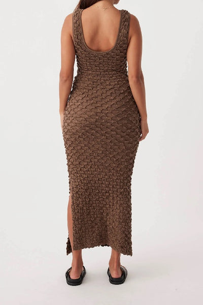 ARCAA MOVEMENT - MILA REVERSIBLE TEXTURED MAXI DRESS - CACAO - PERTH STOCKIST - AUSTRALIAN STOCKIST - WA STOCKIST - AUSTRALIA STOCKIST - AUS STOCKIST - PERTH BOUTIQUE - WA BOUTIQUE - AUS BOUTIQUE - AUSTRALIA BOUTIQUE