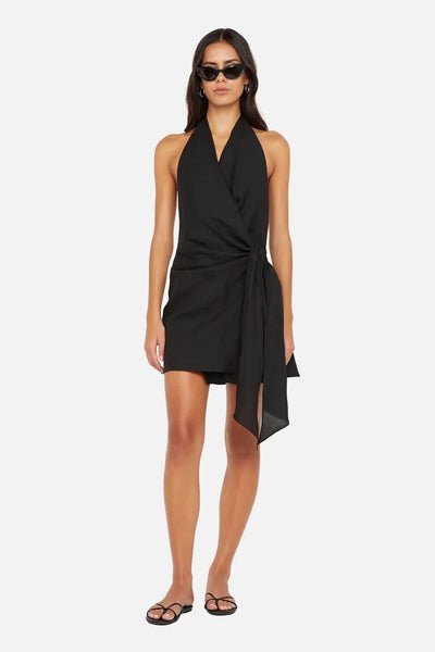 BEC + BRIDGE - AUBREE WRAP MINI DRESS - BLACK - PERTH BOUTIQUE - AUSTRALIAN BOUTIQUE - WA BOUTIQUE - INTERNATIONAL SHIPPING - USA SHIPPING - PERTH STORES - PERTH STORE - AUSTRALIA - WA - WESTER AUSTRALIA - WOMENS FASHION - FASHION - CLOTHING - WA STOCKIST - PERTH STOCKIST - AUSTRALIAN STOCKIST - STOCKIST