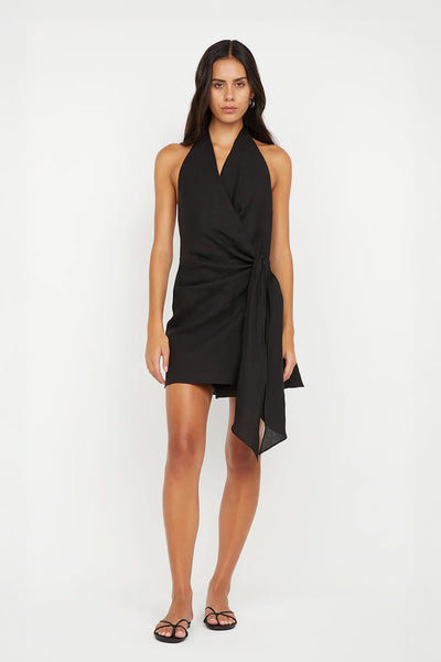 BEC + BRIDGE - AUBREE WRAP MINI DRESS - BLACK - PERTH BOUTIQUE - AUSTRALIAN BOUTIQUE - WA BOUTIQUE - INTERNATIONAL SHIPPING - USA SHIPPING - PERTH STORES - PERTH STORE - AUSTRALIA - WA - WESTER AUSTRALIA - WOMENS FASHION - FASHION - CLOTHING - WA STOCKIST - PERTH STOCKIST - AUSTRALIAN STOCKIST - STOCKIST