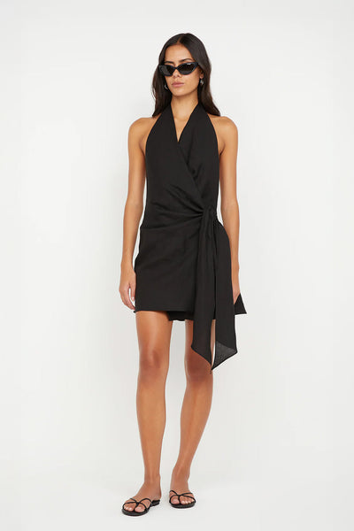 BEC + BRIDGE - AUBREE WRAP MINI DRESS - BLACK - PERTH BOUTIQUE - AUSTRALIAN BOUTIQUE - WA BOUTIQUE - INTERNATIONAL SHIPPING - USA SHIPPING - PERTH STORES - PERTH STORE - AUSTRALIA - WA - WESTER AUSTRALIA - WOMENS FASHION - FASHION - CLOTHING - WA STOCKIST - PERTH STOCKIST - AUSTRALIAN STOCKIST - STOCKIST