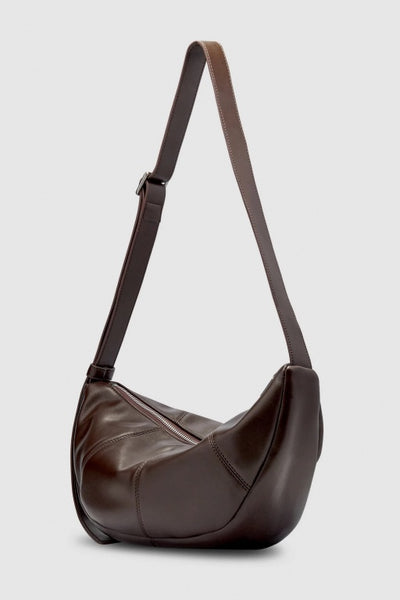 BRIE LEON - MISCHA CRESCENT BAG - DARK CHOCOLATE
