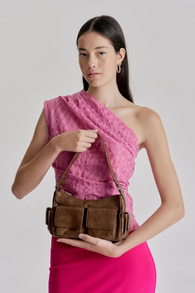 BRIE LEON - RAE POCKET MINI BAG - WORN CHOCOLATE