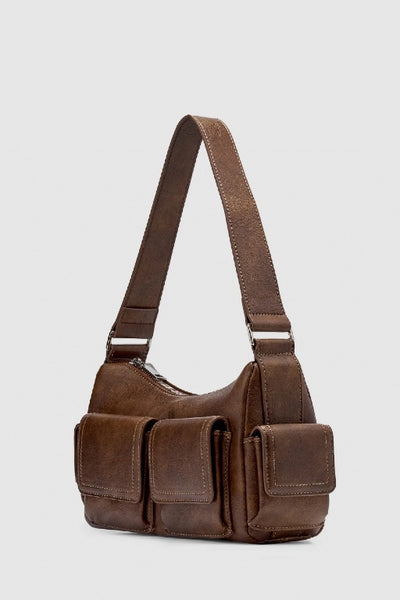 BRIE LEON - RAE POCKET MINI BAG - WORN CHOCOLATE