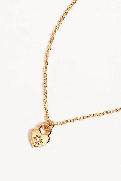 BY CHARLOTTE - CRYSTAL LOTUS HEART PADLOCK NECKLACE - GOLD - PERTH STOCKIST - AUSTRALIAN STOCKIST - WA STOCKIST - AUSTRALIA STOCKIST - AUS STOCKIST - PERTH BOUTIQUE - WA BOUTIQUE - AUS BOUTIQUE - AUSTRALIA BOUTIQUE