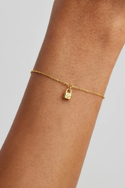 BY CHARLOTTE - CRYSTAL LOTUS  PADLOCK BRACELET - GOLD - PERTH STOCKIST - AUSTRALIAN STOCKIST - WA STOCKIST - AUSTRALIA STOCKIST - AUS STOCKIST - PERTH BOUTIQUE - WA BOUTIQUE - AUS BOUTIQUE - AUSTRALIA BOUTIQUE
