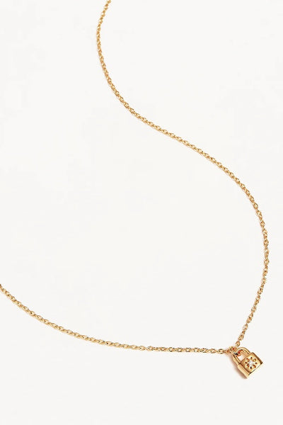 BY CHARLOTTE - CRYSTAL LOTUS PADLOCK NECKLACE - GOLD - PERTH STOCKIST - AUSTRALIAN STOCKIST - WA STOCKIST - AUSTRALIA STOCKIST - AUS STOCKIST - PERTH BOUTIQUE - WA BOUTIQUE - AUS BOUTIQUE - AUSTRALIA BOUTIQUE
