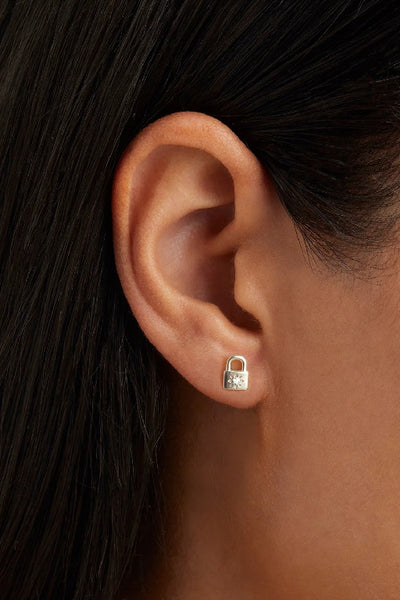 BY CHARLOTTE - CRYSTAL LOTUS PADLOCK STUD EARRINGS - GOLD - SILVER - PERTH STOCKIST - AUSTRALIAN STOCKIST - WA STOCKIST - AUSTRALIA STOCKIST - AUS STOCKIST - PERTH BOUTIQUE - WA BOUTIQUE - AUS BOUTIQUE - AUSTRALIA BOUTIQUE - INTERNATIONAL SHIPPING - TARRIF