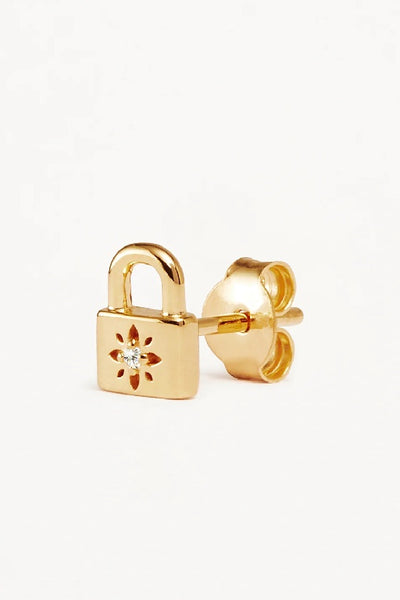 BY CHARLOTTE - CRYSTAL LOTUS PADLOCK STUD EARRINGS - GOLD - SILVER - PERTH STOCKIST - AUSTRALIAN STOCKIST - WA STOCKIST - AUSTRALIA STOCKIST - AUS STOCKIST - PERTH BOUTIQUE - WA BOUTIQUE - AUS BOUTIQUE - AUSTRALIA BOUTIQUE - INTERNATIONAL SHIPPING - TARRIF