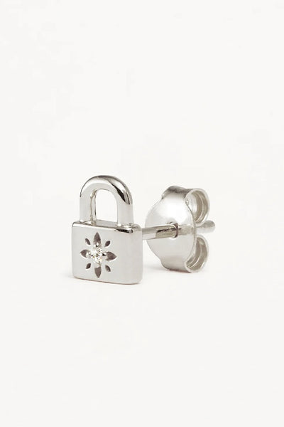 BY CHARLOTTE - CRYSTAL LOTUS PADLOCK STUD EARRINGS - GOLD - SILVER - PERTH STOCKIST - AUSTRALIAN STOCKIST - WA STOCKIST - AUSTRALIA STOCKIST - AUS STOCKIST - PERTH BOUTIQUE - WA BOUTIQUE - AUS BOUTIQUE - AUSTRALIA BOUTIQUE - INTERNATIONAL SHIPPING - TARRIF