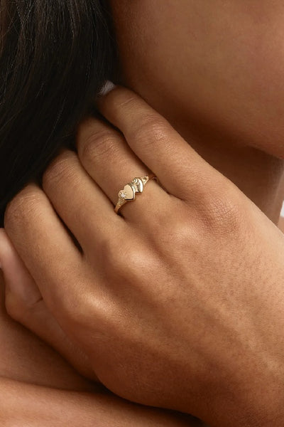 BY CHARLOTTE - FOREVER INTERTWINED HEART SIGNET RING  - GOLD - PERTH STOCKIST - AUSTRALIAN STOCKIST - WA STOCKIST - AUSTRALIA STOCKIST - AUS STOCKIST - PERTH BOUTIQUE - WA BOUTIQUE - AUS BOUTIQUE - AUSTRALIA BOUTIQUE