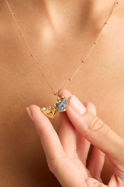 BY CHARLOTTE - HEART LOTUS LOCKET PENDANT