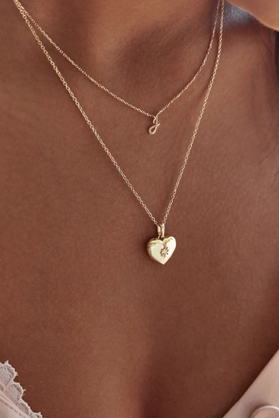 BY CHARLOTTE - HEART LOTUS LOCKET PENDANT