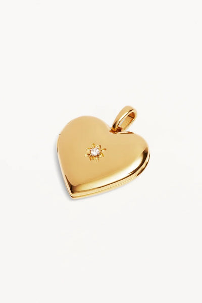 BY CHARLOTTE - LARGE HEART LOTUS LOCKET PENDANT - PERTH STOCKIST