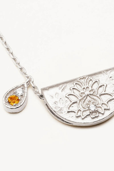 BY CHARLOTTE - LOTUS BIRTHSTONE NECKLACE - SILVER - NOVEMBER