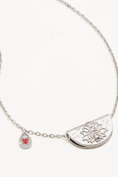 BY CHARLOTTE - LOTUS BIRTHSTONE NECKLACE - SILVER - OCTOBER - PERTH STOCKIST