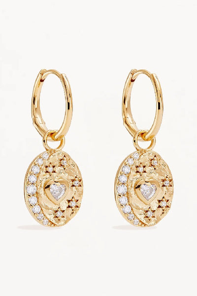 BY CHARLOTTE - LOVE YOU TO THE MOON AND BACK HOOP EARRINGS - GOLD - PERTH STOCKIST - AUSTRALIAN STOCKIST - WA STOCKIST - AUSTRALIA STOCKIST - AUS STOCKIST - PERTH BOUTIQUE - WA BOUTIQUE - AUS BOUTIQUE - AUSTRALIA BOUTIQUE