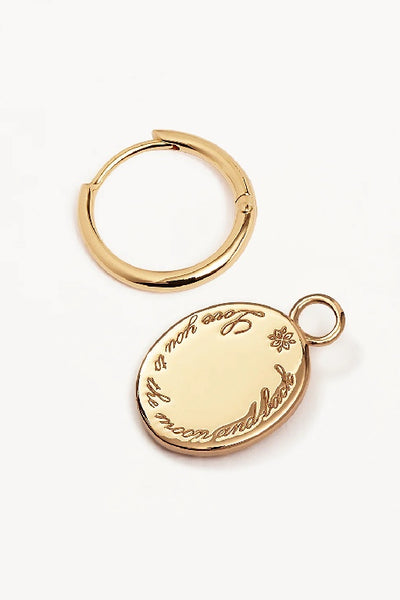 BY CHARLOTTE - LOVE YOU TO THE MOON AND BACK HOOP EARRINGS - GOLD - PERTH STOCKIST - AUSTRALIAN STOCKIST - WA STOCKIST - AUSTRALIA STOCKIST - AUS STOCKIST - PERTH BOUTIQUE - WA BOUTIQUE - AUS BOUTIQUE - AUSTRALIA BOUTIQUE