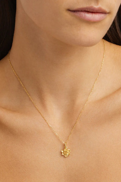 BY CHARLOTTE - BIRTH FLOWER NECKLACE - GOLD