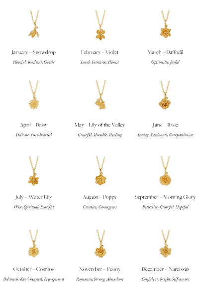 BY CHARLOTTE - BIRTH FLOWER NECKLACE - GOLD