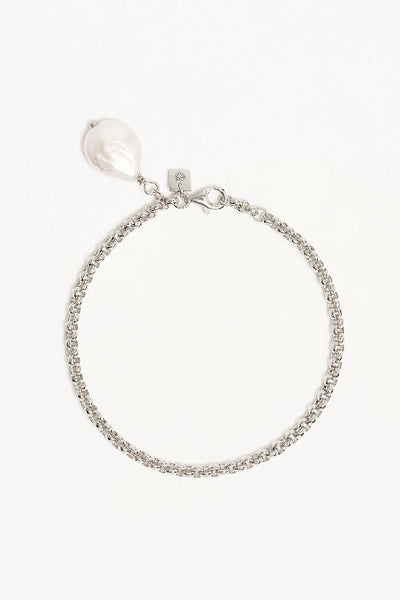 BY CHARLOTTE - EMBRACE STILLNESS PEARL BRACELET - SILVER