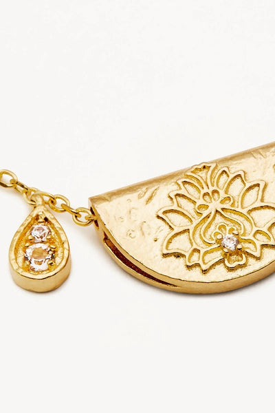 BY CHARLOTTE - LOTUS BIRTHSTONE NECKLACE - GOLD - APRIL