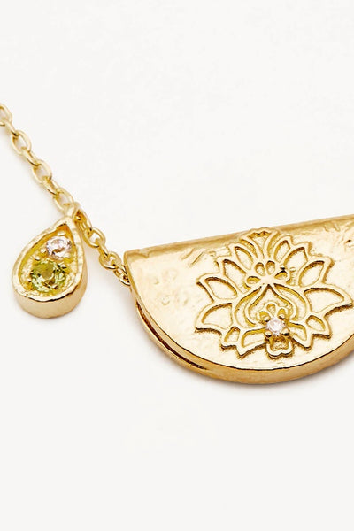 BY CHARLOTTE - LOTUS BIRTHSTONE NECKLACE - GOLD - AUGUST