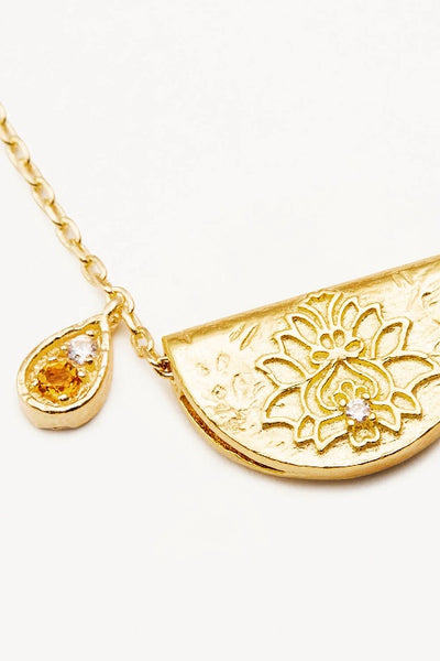 BY CHARLOTTE - LOTUS BIRTHSTONE NECKLACE - GOLD - NOVEMBER