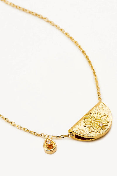 BY CHARLOTTE - LOTUS BIRTHSTONE NECKLACE - GOLD - NOVEMBER - PERTH STOCKIST