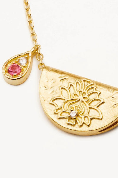 BY CHARLOTTE - LOTUS BIRTHSTONE NECKLACE - GOLD - OCTOBER