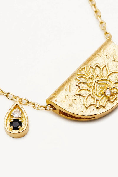 BY CHARLOTTE - LOTUS BIRTHSTONE NECKLACE - GOLD - SEPTEMBER