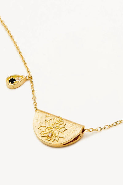 BY CHARLOTTE - LOTUS BIRTHSTONE NECKLACE - GOLD - SEPTEMBER - PERTH STOCKIST