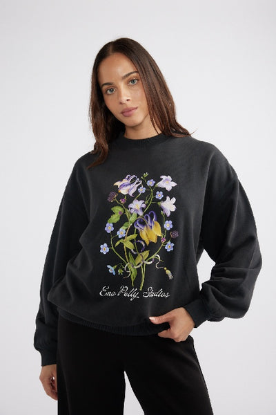 ENA PELLY - BOTANIC SWEATSHIRT - VINTAGE BLACK - PERTH STOCKIST - AUSTRALIAN STOCKIST - WA STOCKIST - AUSTRALIA STOCKIST - AUS STOCKIST - PERTH BOUTIQUE - WA BOUTIQUE - AUS BOUTIQUE - AUSTRALIA BOUTIQUE