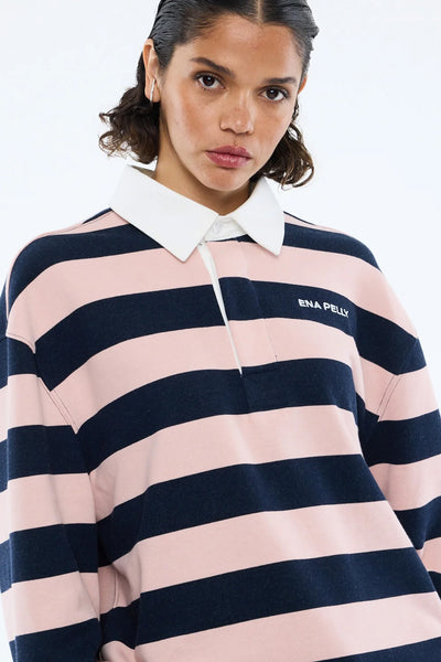 ENA PELLY - HALLIE RUGBY TOP - NAVY PINK - PERTH BOUTIQUE - AUSTRALIAN BOUTIQUE - WA BOUTIQUE - INTERNATIONAL SHIPPING - USA SHIPPING - PERTH STORES - PERTH STORE - AUSTRALIA - WA - WESTER AUSTRALIA - WOMENS FASHION - FASHION - CLOTHING - WA STOCKIST - PERTH STOCKIST - AUSTRALIAN STOCKIST - STOCKIST