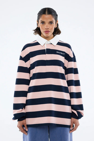 ENA PELLY - HALLIE RUGBY TOP - NAVY PINK - PERTH BOUTIQUE - AUSTRALIAN BOUTIQUE - WA BOUTIQUE - INTERNATIONAL SHIPPING - USA SHIPPING - PERTH STORES - PERTH STORE - AUSTRALIA - WA - WESTER AUSTRALIA - WOMENS FASHION - FASHION - CLOTHING - WA STOCKIST - PERTH STOCKIST - AUSTRALIAN STOCKIST - STOCKIST
