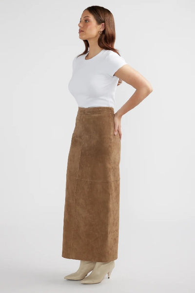 ENA PELLY - ANA SUEDE MAXI SKIRT - TOFFEE - PERTH STOCKIST - AUSTRALIAN STOCKIST - WA STOCKIST - AUSTRALIA STOCKIST - AUS STOCKIST - PERTH BOUTIQUE - WA BOUTIQUE - AUS BOUTIQUE - AUSTRALIA BOUTIQUE