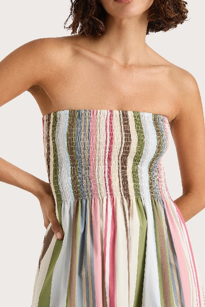 FAITHFULL THE BRAND - JAMIE MIDI DRESS - MELEU STRIPE MULTI - PERTH STOCKIST - AUSTRALIAN STOCKIST - WA STOCKIST - AUSTRALIA STOCKIST - AUS STOCKIST - PERTH BOUTIQUE - WA BOUTIQUE - AUS BOUTIQUE - AUSTRALIA BOUTIQUE