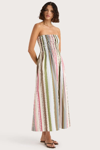 FAITHFULL THE BRAND - JAMIE MIDI DRESS - MELEU STRIPE MULTI - PERTH STOCKIST - AUSTRALIAN STOCKIST - WA STOCKIST - AUSTRALIA STOCKIST - AUS STOCKIST - PERTH BOUTIQUE - WA BOUTIQUE - AUS BOUTIQUE - AUSTRALIA BOUTIQUE