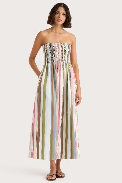 FAITHFULL THE BRAND - JAMIE MIDI DRESS - MELEU STRIPE MULTI - PERTH STOCKIST - AUSTRALIAN STOCKIST - WA STOCKIST - AUSTRALIA STOCKIST - AUS STOCKIST - PERTH BOUTIQUE - WA BOUTIQUE - AUS BOUTIQUE - AUSTRALIA BOUTIQUE