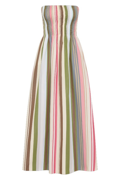 FAITHFULL THE BRAND - JAMIE MIDI DRESS - MELEU STRIPE MULTI - PERTH STOCKIST - AUSTRALIAN STOCKIST - WA STOCKIST - AUSTRALIA STOCKIST - AUS STOCKIST - PERTH BOUTIQUE - WA BOUTIQUE - AUS BOUTIQUE - AUSTRALIA BOUTIQUE