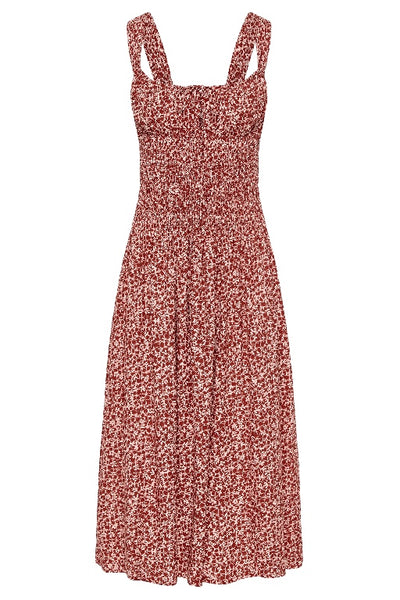 FAITHFULL THE BRAND - YERRES MIDI DRESS - PEONY STAMP GARNET - PERTH STOCKIST - WA STOCKIST - WA BOUTIQUE - PERTH BOUTIQUE