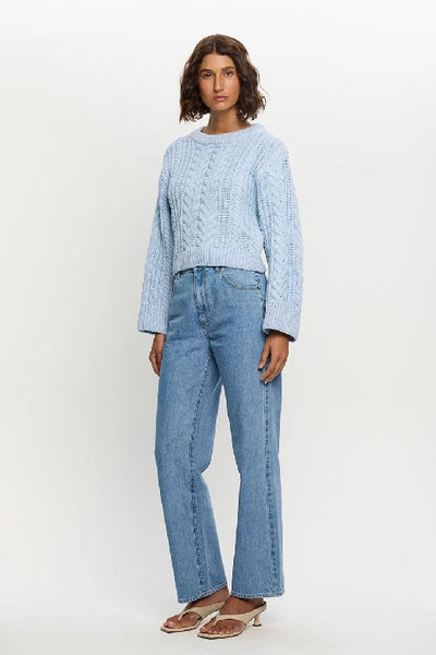 KIVARI - BRIELLE KNIT SWEATER - BLUE - PERTH STOCKIST - AUSTRALIAN STOCKIST - WA STOCKIST - AUSTRALIA STOCKIST - AUS STOCKIST - PERTH BOUTIQUE - WA BOUTIQUE - AUS BOUTIQUE - AUSTRALIA BOUTIQUE