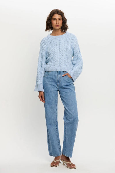 KIVARI - BRIELLE KNIT SWEATER - BLUE - PERTH STOCKIST - AUSTRALIAN STOCKIST - WA STOCKIST - AUSTRALIA STOCKIST - AUS STOCKIST - PERTH BOUTIQUE - WA BOUTIQUE - AUS BOUTIQUE - AUSTRALIA BOUTIQUE