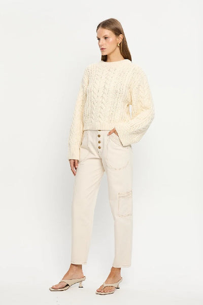 KIVARI - BRIELLE KNIT SWEATER - CREAM - PERTH STOCKIST - AUSTRALIAN STOCKIST - WA STOCKIST - AUSTRALIA STOCKIST - AUS STOCKIST - PERTH BOUTIQUE - WA BOUTIQUE - AUS BOUTIQUE - AUSTRALIA BOUTIQUE