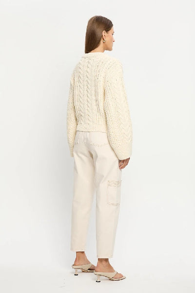 KIVARI - BRIELLE KNIT SWEATER - CREAM - PERTH STOCKIST - AUSTRALIAN STOCKIST - WA STOCKIST - AUSTRALIA STOCKIST - AUS STOCKIST - PERTH BOUTIQUE - WA BOUTIQUE - AUS BOUTIQUE - AUSTRALIA BOUTIQUE