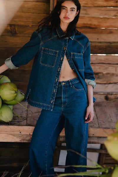 KIVARI - CARLA DENIM JEAN - PETROL - BOUTIQUE - WA BOUTIQUE - PERTH STOCKIST - AUSTRALIAN STOCKIST - NO TARAF - INTERNATIONAL SHIPPING - EXPRESS SHIPPING - STOCKIST