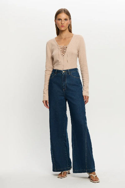 KIVARI - CARLA DENIM JEAN - PETROL - BOUTIQUE - WA BOUTIQUE - PERTH STOCKIST - AUSTRALIAN STOCKIST - NO TARAF - INTERNATIONAL SHIPPING - EXPRESS SHIPPING - STOCKIST