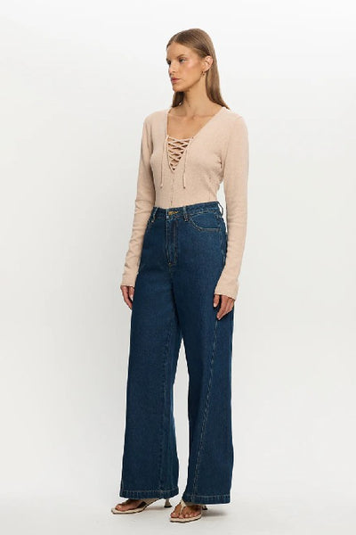 KIVARI - CARLA DENIM JEAN - PETROL - BOUTIQUE - WA BOUTIQUE - PERTH STOCKIST - AUSTRALIAN STOCKIST - NO TARAF - INTERNATIONAL SHIPPING - EXPRESS SHIPPING - STOCKIST